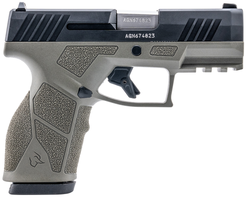 [725327637004] Taurus GX2 9mm,3.37" Matte Stainless Steel Barrel, Matte Black Serrated Stainless Steel Slide, Olive Drab Green Stainless Steel Frame Picatinny Rail, 13rd