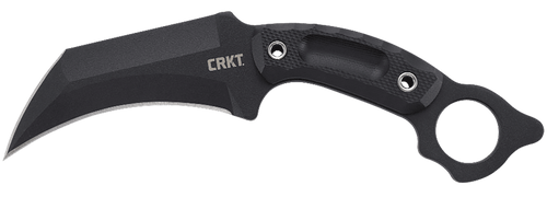 [794023263008] Columbia River DU Hoc 5.10" Fixed Recurve Plain Black Powder Coated SK-5 Steel Blade/ Black Textured Green Handle Includes Sheath