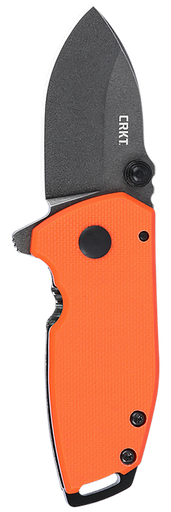 [794023248609] Columbia River Squid Compact, Folding Knife, Stone Washed Finish, Silver Blade, Orange G10 Handle, 1.75" Blade Length, D2, Assisted Opening, Frame Lock