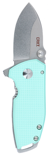 [794023248524] Columbia River Squid Compact, Folding Knife, Stone Washed Finish, Silver Blade, Blue G10 Handle, 1.75" Blade Length, D2, Assisted Opening, Frame Lock