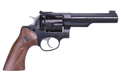 [736676017683] Ruger GP100 Exclusive 357 Mag/38 Special, 5" Barrel, Blued Frame, Smooth Walnut Grip, 6rd