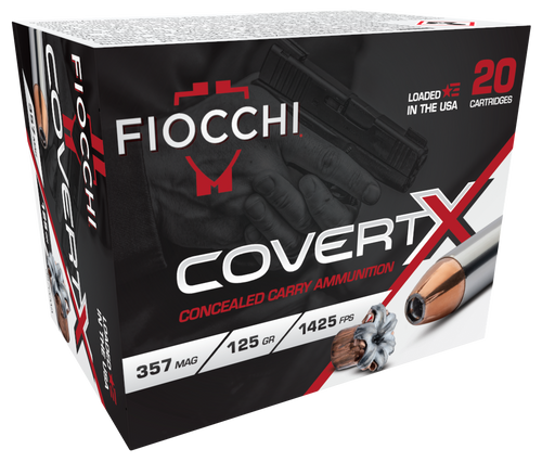 [762344713823] Fiocchi Ammunition COVERT X, 357 Magnum, 125gr, Jacketed Hollow Point, 20rd Box