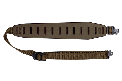 [727703500360] Quake Claw Standard 2.0, 2 Point  Sling, Brown, Includes Hush Stalker II QD Metal Sling Swivels