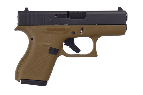 [764503911859] Glock G42 380 ACP, 3.25" Barrel, Flat Dark Earth Frame, Black Slide, 6rd