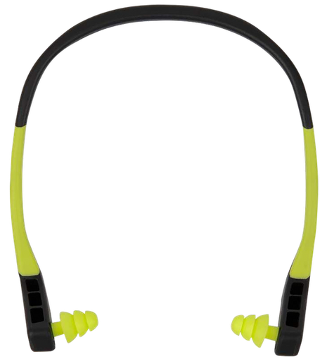 [026509075820] Allen ULTRX Banded Ear Plugs, NRR 22dB, Gray/Neon Yellow