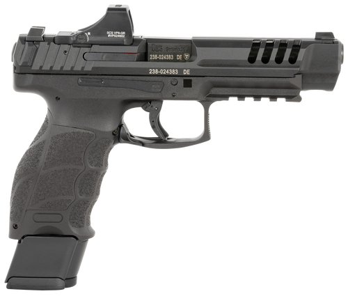 [642230266407] HK VP9L 9mm, 5" Polygonal Barrel, Lightening Cuts, Holosun SCS Optic, Picatinny Rail, Interchangeable Backstraps, 20rd