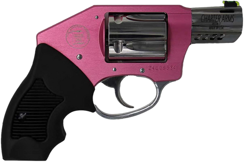 [678958538120] Charter Arms Off Duty Coyote 380 ACP, 2" Stainless Ported Barrel, High Polish Pink, Black Grooved Grip, Concealed Hammer, 5rd
