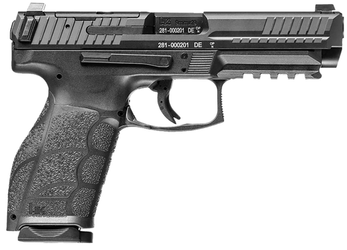 [642230268999] HK VP9A1 F 9mm, 4.53" Barrel, Optic Ready, Serrated, Black, Picatinny Rail, Interchangeable Backstrap, 10rd