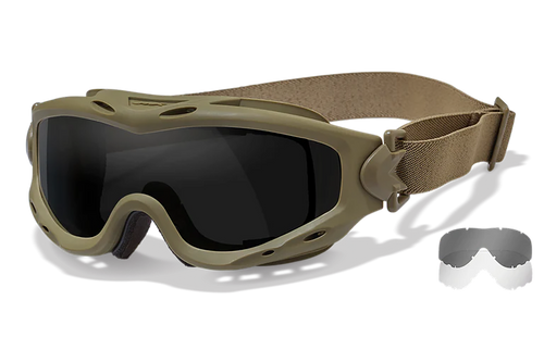 [712316060462] Wiley X Spear Goggles Smoke Gray Lens Polycarbonate Tan Frame