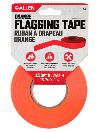 [026509063964] Allen Flagging Tape Orange Polyester 150' Roll Long 12 Rolls