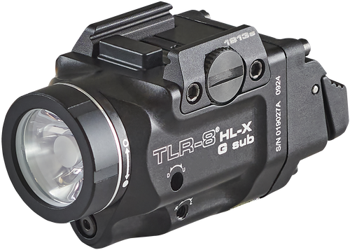 [080926694781] Streamlight TLR-8 HL-X Sub USB, Weaponlight with Green Laser, 1,000 Lumens, Black, Fits Short 1913 Rails, Includes Mounting Kit with Key, Multi-Tool, (1) SL-B9 Battery Pack, and USB-C Cord