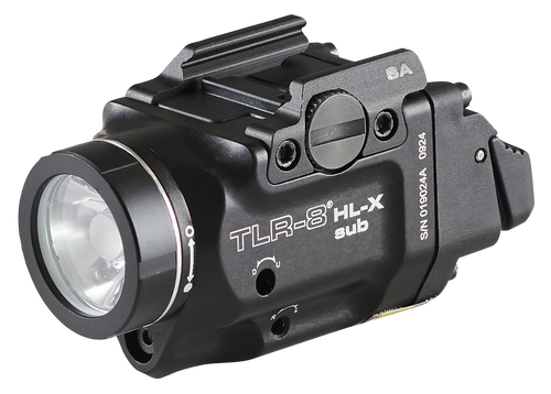 [080926694699] Streamlight TLR-8 HL-X Sub USB, Weaponlight with Red Laser, 1,000 Lumens, Black, Fits Springfield Hellcat, Includes Mounting Kit with Key, Multi-Tool, (1) SL-B9 Battery Pack, and USB-C Cord