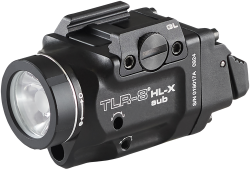 [080926694668] Streamlight TLR-8 HL-X Sub USB, Weaponlight with Red Laser, 1,000 Lumens, Black, Fits GLOCK 43X/48 MOS, 43X/48 with Front Rail, Includes Mounting Kit with Key, Multi-Tool, (1) SL-B9 Battery Pack, and USB-C Cord