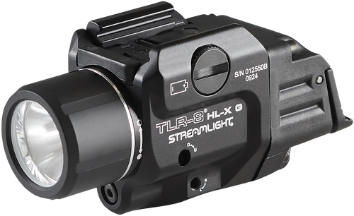 [080926694750] Streamlight TLR-8 HL-X, Weaponlight with Green Laser, 1,000 Lumens, Black, Includes High/Low Paddle Switches, Key Kit, Multi-Tool, (1) SL-B9 Rechargeable Battery Pack, and USB-C Cord