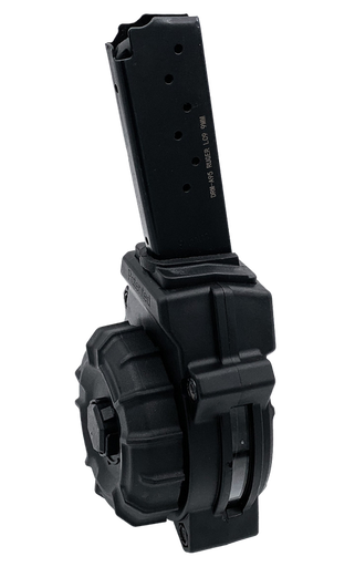 [708279016080] ProMag Industries Magazine, Drum, 9mm, 30rd, Fits Ruger LC9, Polymer Construction, Black