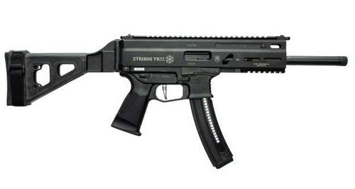 [197892004817] Grand Power Striborg TR22 22 LR , 8" Threaded Barrel, Black, Picatinny Rail, Lower Picatinny Rail, SB Tactical Brace, 25rd
