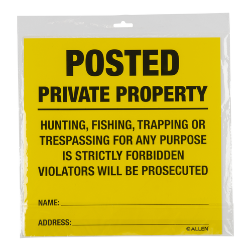 [026509077602] Allen Posted No Trespassing Sign 12 Pk