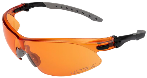 [026509077909] Allen ULTRX Keen Safety Glasses, Anti-fog/Anti-scratch, Black/Amber Frame, Amber Lens