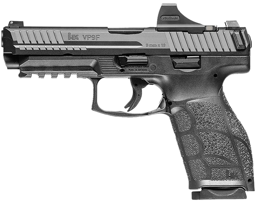 [642230269002] HK VP9A1 F Optic Pkg 9mm, 4.5" Barrel, Matte Finish, Night Sight, Holosun SCS Optic, 17rd & 20rd