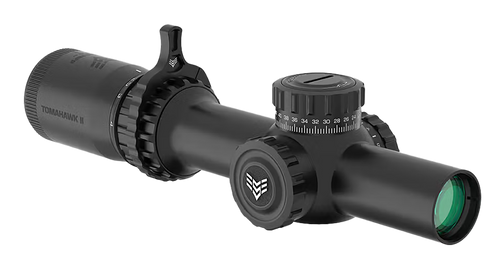 [889157002453] Swampfox Optics Tomahawk II Black 1-4x24mm 30mm Tube BDC Red Reticle