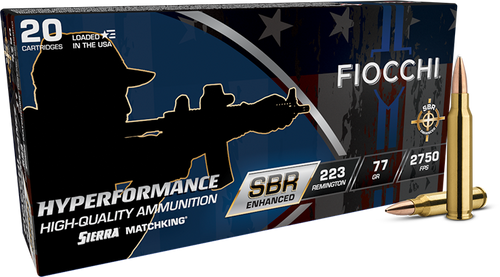 [762344713458] Fiocchi Hyperformance 223 Rem 77gr, Hollow Point Boat Tail, 20rd Box