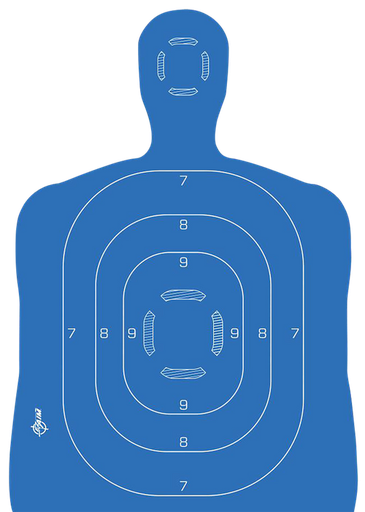 [026509062561] Allen EZ AIM Adhesive, Handgun Trainer, 12" x 18", 5 Pack, Blue/White & Black/Orange