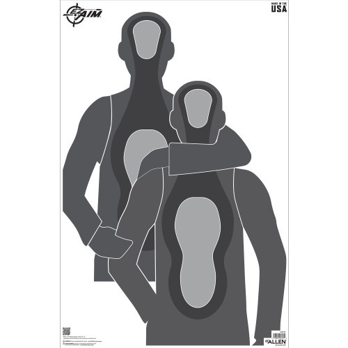 [026509076070] Allen EZ AIM, Hostage Situation, Paper Targets, 23x35", 50 Pack, Gray