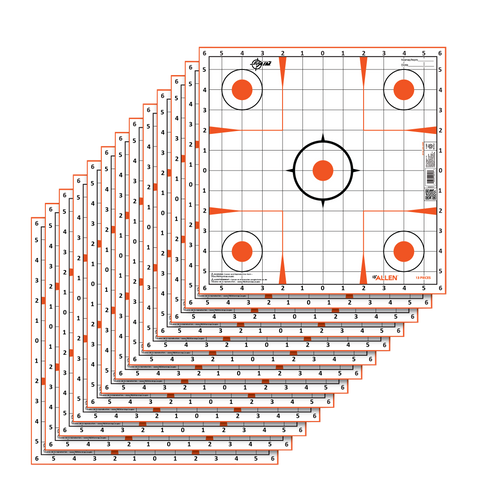 [026509048138] EZ-Aim Paper Targets Sight-In Grid Paper Hanging 12" x 12" Orange/White 12 PK