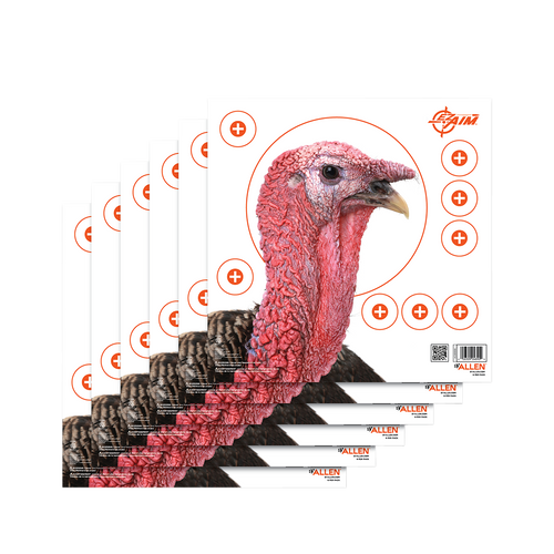 [026509048909] EZ-Aim Four Color Turkey Hanging Paper Target, For Use With Shotguns, 12" x 12" Multi-Color 6 Pack