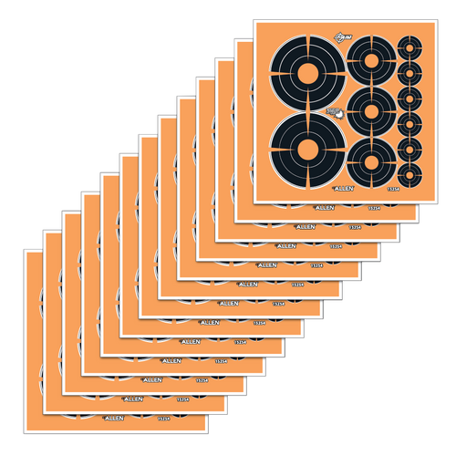 [026509046479] EZ-Aim Adhesive Target Splash Self-Adhesive Paper 1"/2"/3" Bullseye Black/Orange 12 PK