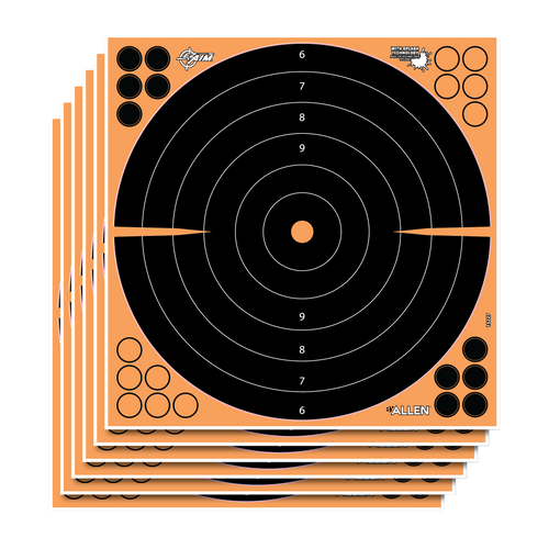 [026509046455] EZ-Aim Reflective Adhesive Target Splash Bullseye Self-Adhesive Paper Target 16" x 16" 5 Per Pack