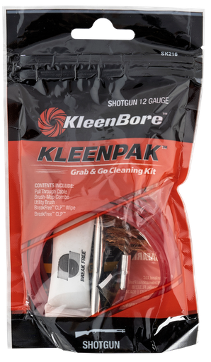 [026249005003] KleenBore Grab & Go Cleaning Kit includes Pull Trough Cable, Utility Brush & CLP Solvent for 12 Ga Shotguns 10 Per Pack