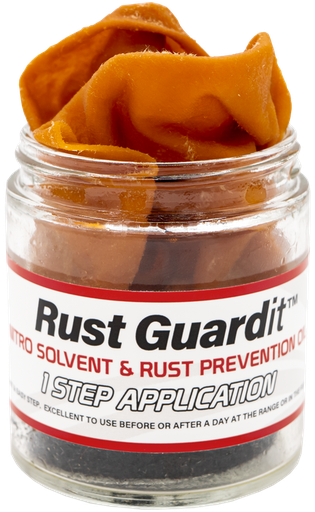 [026249006030] Kleen-Bore Rust Guardit, Nitro Solvent & Rust Prevention Oil, Chamois Jar, 12 Count