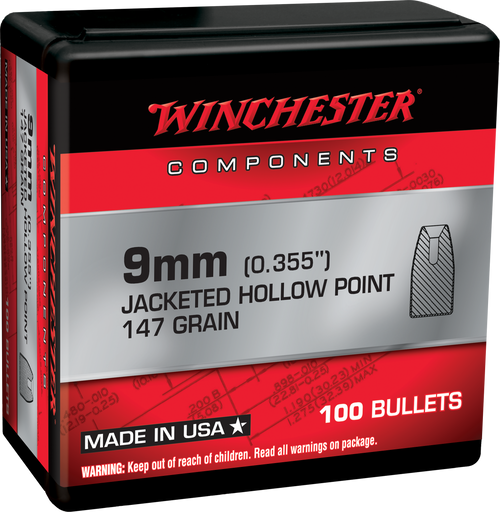 [020892634220] Winchester 9mm Subsonic .355 147gr, Jacketed Hollow Point 100 Box NOT AMMO