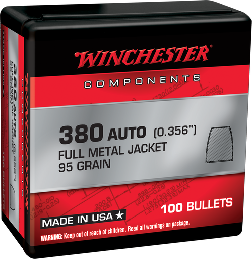 [020892633803] Winchester 380 ACP .356 95gr, Full Metal Jacket 100 Box NOT AMMO