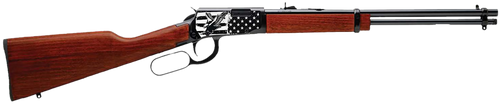 [754908900688] Rossi Rio Bravo 22 LR 15rd,18" Black Polished Alloy Steel Barrel, Black Engraved Flag & Eagle Alloy Steel Receiver, Hardwood Fixed Stock