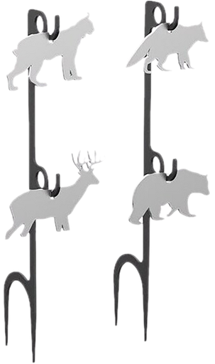 [888151082867] Birchwood Casey AR500 Gong, Rimfire Target Set, 1/4", 1-Hole, White, Includes 4 Steel Animal Targets