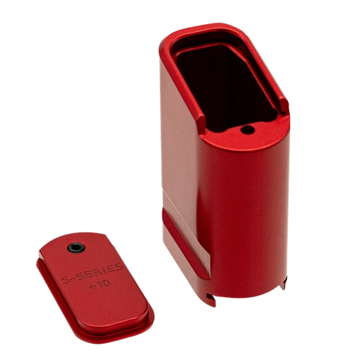 [810159261272] Shield Arms Magazine Extension Extended 10rd Compatible  Shield Arms S15 Magazine Red Anodized Aluminum