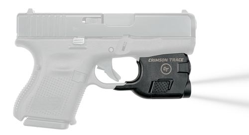 [850002469325] Crimson Trace Lightguard For Handgun Fits Glock 26/27/33 110 Lumens Output White LED Light Trigger Guard Mount Matte Black Polymer