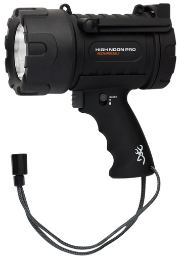 [023614842521] Browning High Noon Pro USB Rechargeable Spotlight with Power Bank Black | White 1400 Lumens