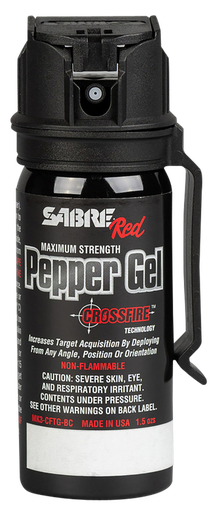 [023063107158] Sabre Crossfire, 1.8 oz Crossfire Pepper Gel  Belt Clip, Black