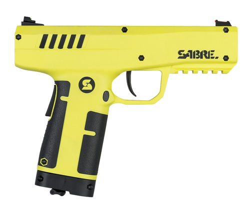 [023063916682] Sabre Compact Pepper Launcher, Yellow, Includes Case