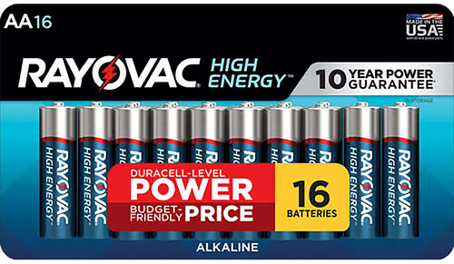 [012800517824] Rayovac AA HIGH ENERGY Alkaline Batteries Silver/Blue 1.5 Volts 2,700 mAh (16) Single Pack