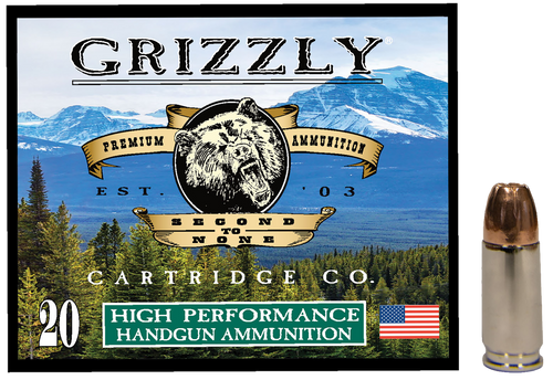 [815152016065] Grizzly Ammo 9mm 124gr Jacketed Hollow Point, 20rd Box