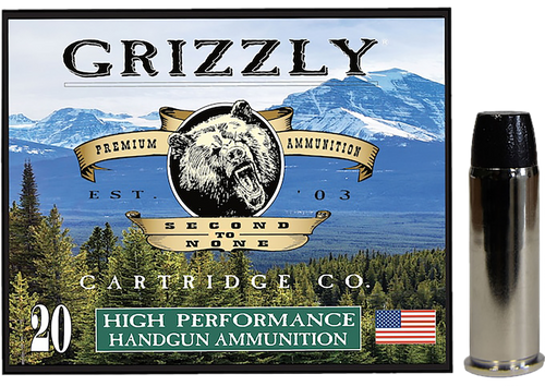 [815152013804] Grizzly Ammo 44 Mag 260gr Wide Flat Nose Gas Check, 20rd Box